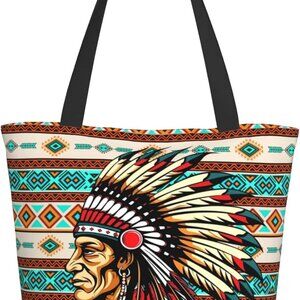 Native American Indian Tote Bag Polyester Southwest Shoulder Bag Christian Gift